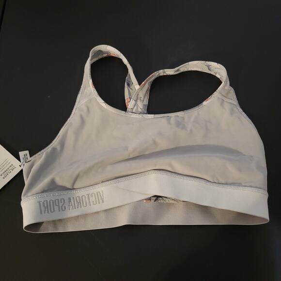 NWT Victoria Sport racerback sports bra large gray butterfly - Picture 6 of 7